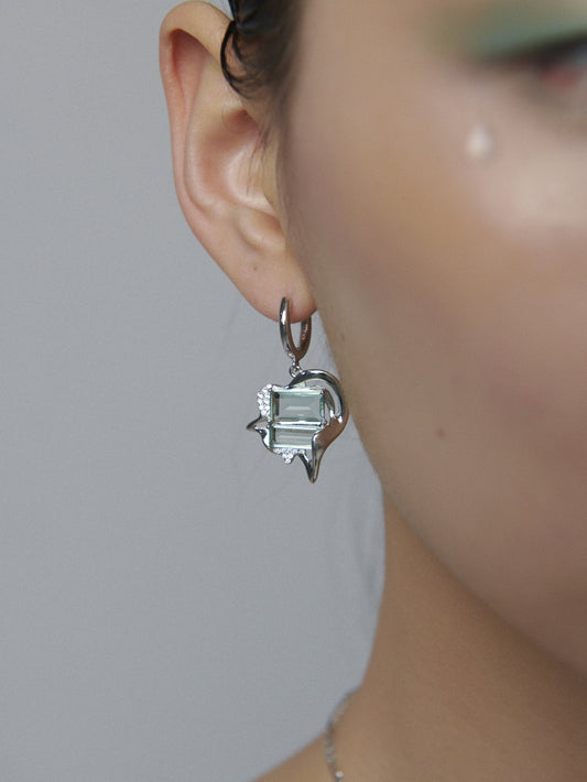Summer New Products Daydream Series Mint Green Silver Earrings